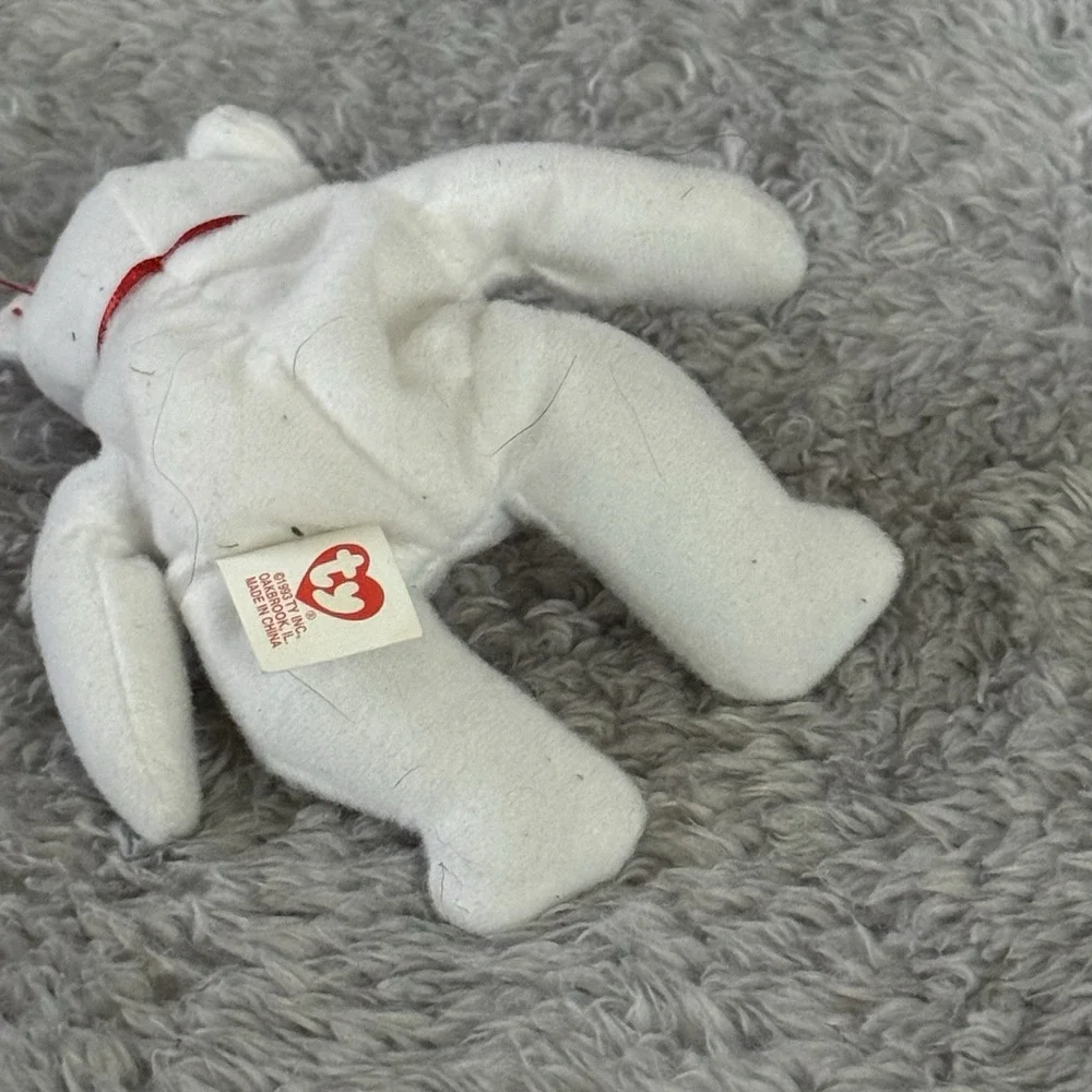 Ty Teenie Beanie Baby Maple the Bear Plush Canada White Teddy McDonald's Toy